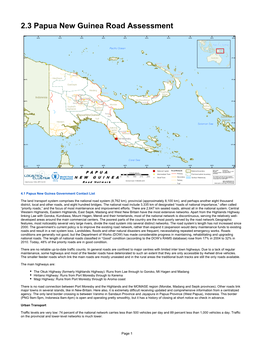 2.3 Papua New Guinea Road Assessment