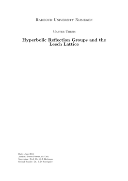 Hyperbolic Reflection Groups and the Leech Lattice