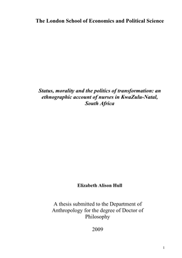 An Ethnographic Account of Nurses in Kwazulu-Natal, South Africa