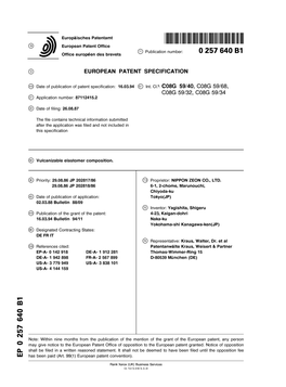 Vulcanizable Elastomer Composition