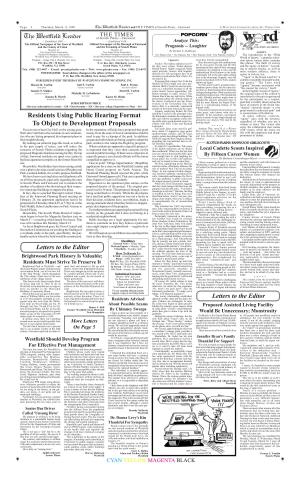 4 Thursday, March 11, 1999 the Westfield Leader and the TIMES of Scotch Plains – Fanwood a WATCHUNG COMMUNICATIONS, INC