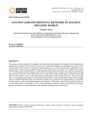 Golden Gorgon-Medousa Artwork in Ancient Hellenic World
