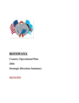 BOTSWANA Country Operational Plan 2016 Strategic Direction Summary