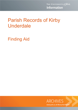 Parish Records of Kirby Underdale