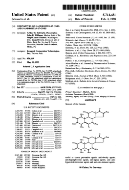 United States Patent (19) 11 Patent Number: 5,714,481 Schwartz Et Al