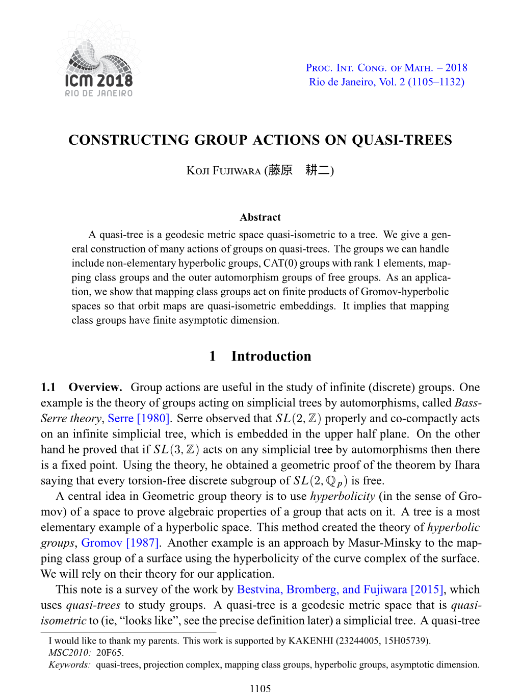 Constructing Group Actions on Quasi-Trees