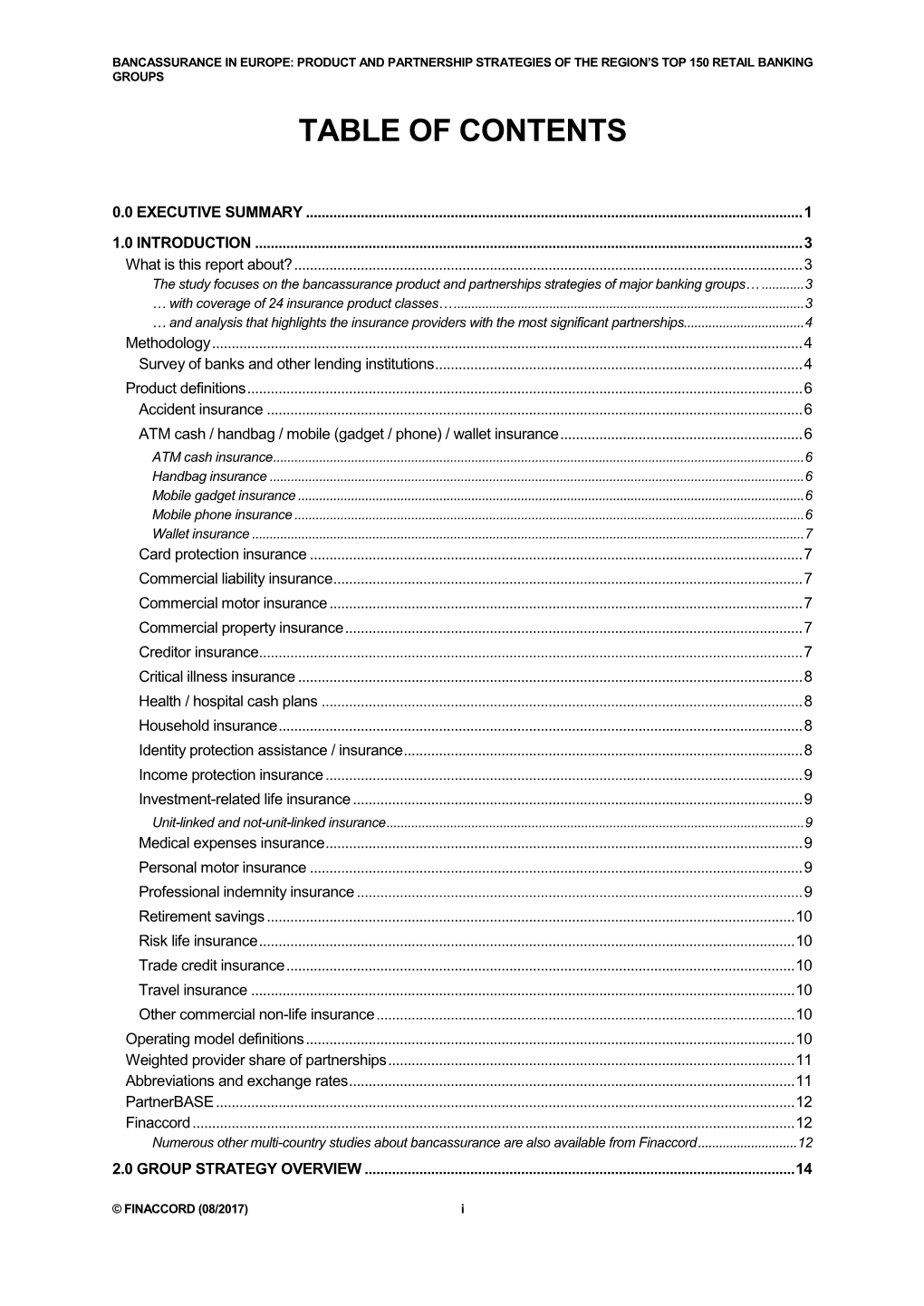 Table of Contents