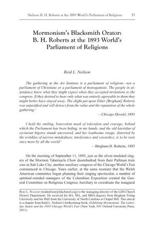 BH Roberts at the 1893 World's Parliament of Religions