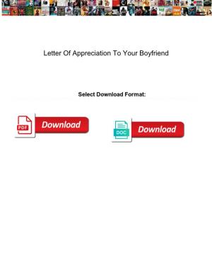 Letter of Appreciation to Your Boyfriend