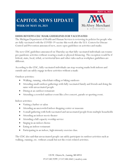 Capitol News Update Week of May 10, 2021