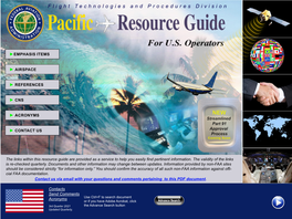Pacific Resource Guide for U.S. Operators