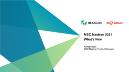 MSC Nastran 2021 What's