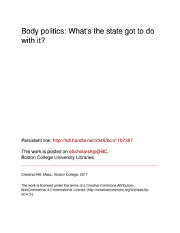 Body Politics: What's the State Got to Do with It?