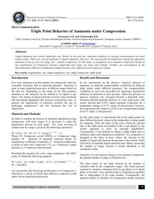 Triple Point Behavior of Ammonia Under Compression