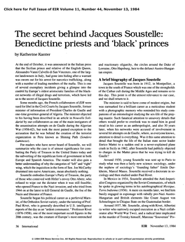 The Secret Behind Jacques Soustelle: Benedictine Priests and 'Black' Princes