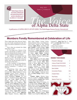 Of ALPHA DELTA STATE OHIO, the Delta Kappa Gamma Society International