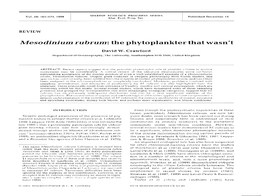 Mesodinium Rubrum: the Phytoplankter That Wasn't