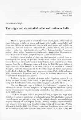 The Origin and Dispersal of Millet Cultivation in India