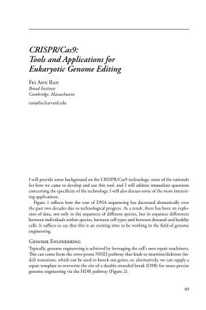 CRISPR/Cas9: Tools and Applications for Eukaryotic Genome Editing