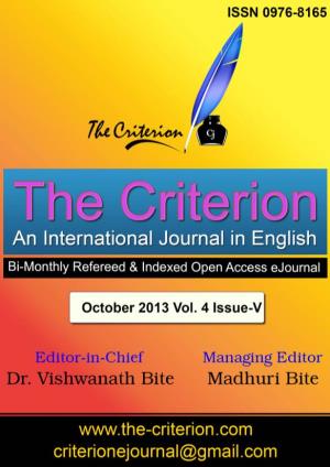 Criterion: an International Journal in English ISSN 0976-8165