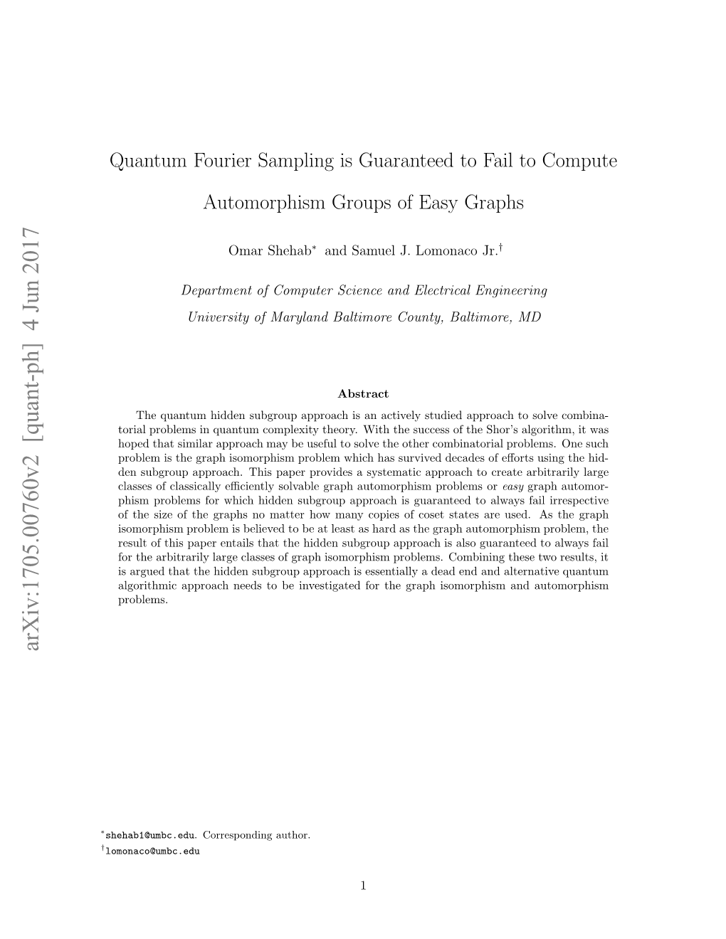 Quantum Fourier Sampling Is Guaranteed to Fail to Compute