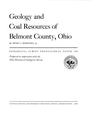Geology and Coal Resources of Belmont County, Ohio