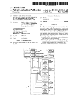 (12) Patent Application Publication (10) Pub. No.: US 2010/0158043 A1 Bodo Et Al