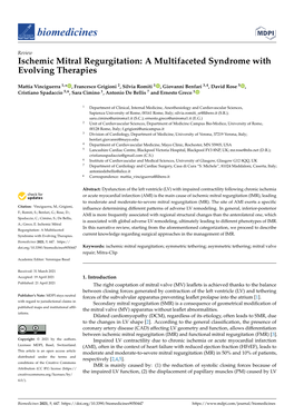 Ischemic Mitral Regurgitation: a Multifaceted Syndrome with Evolving Therapies