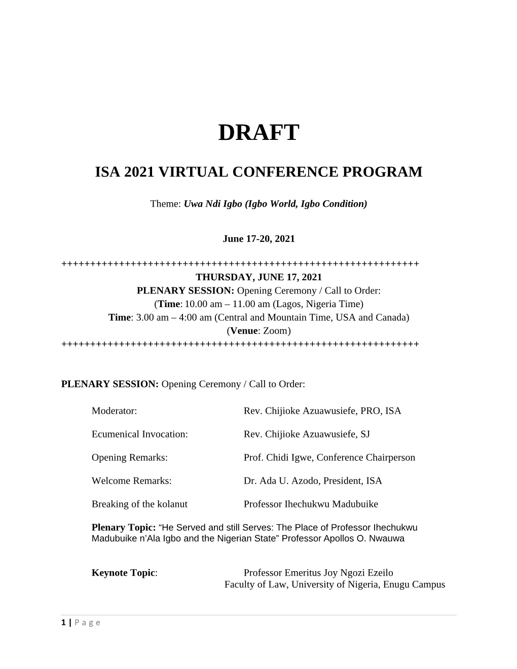 Isa 2021 Virtual Conference Program