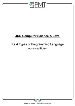 OCR Computer Science a Level 1.2.4 Types of Programming Language