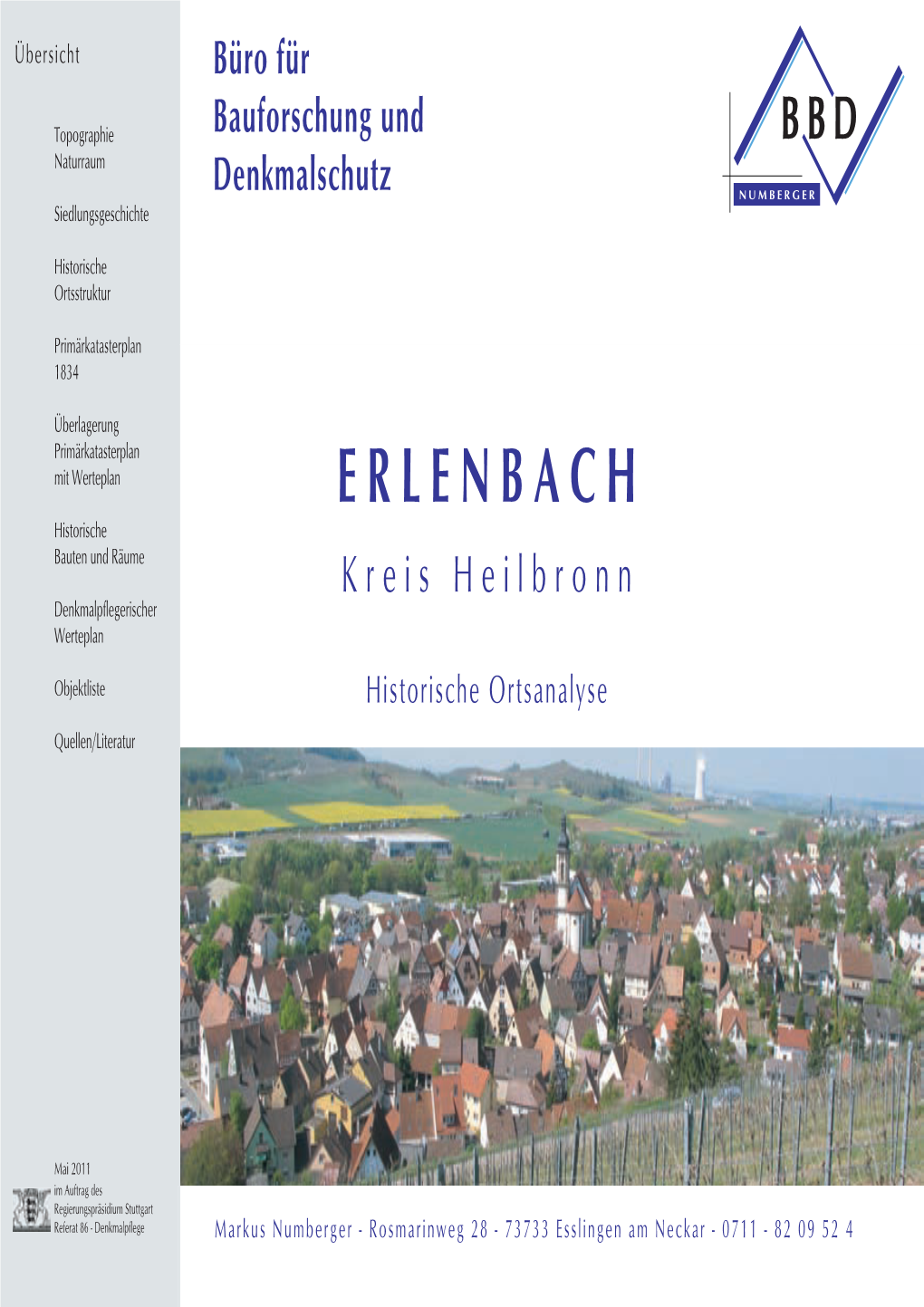 ERLENBACH Historische Bauten Und Räume Kreis Heilbronn Denkmalpflegerischer Werteplan Objektliste Historische Ortsanalyse Quellen/Literatur