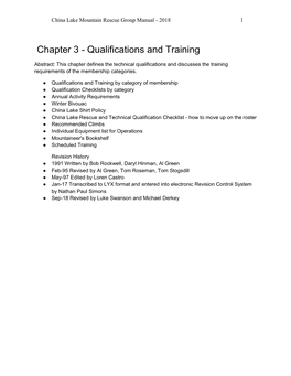 Field Qualifications