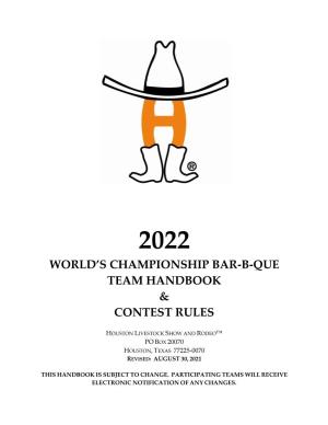 World's Championship Bar-B-Que Team Handbook
