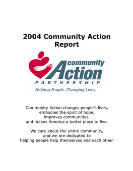 2004 Community Action Report