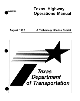 Texas Highway Operations Manual