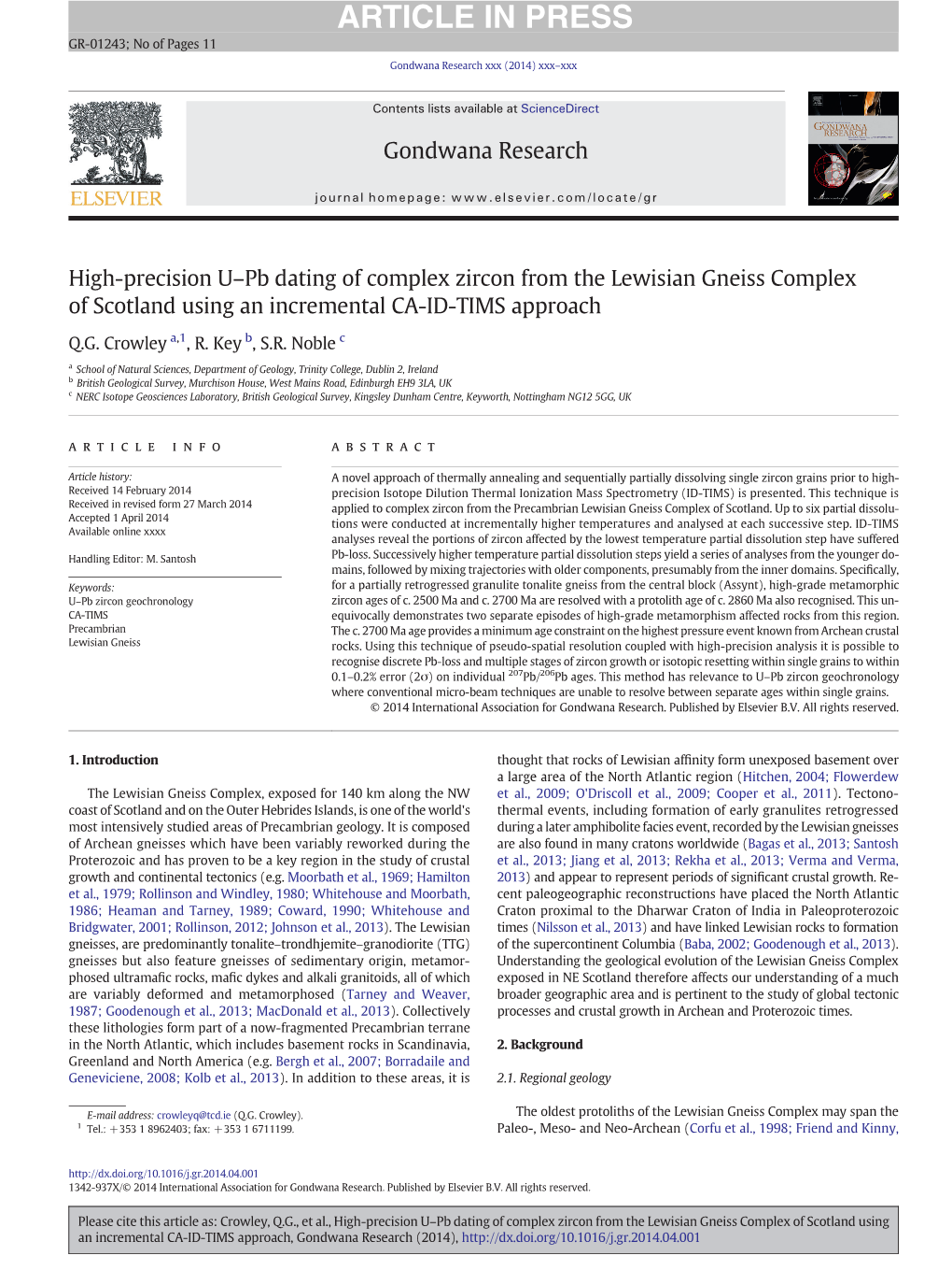 High-Precision U–Pb Dating of Complex Zircon from the Lewisian Gneiss Complex of Scotland Using an Incremental CA-ID-TIMS Approach