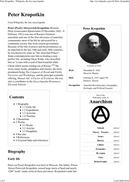 Peter Kropotkin - Wikipedia, the Free Encyclopedia