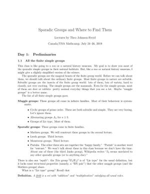 Sporadic Groups and Where to Find Them
