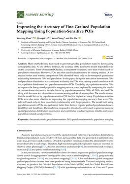Improving the Accuracy of Fine-Grained Population Mapping Using Population-Sensitive Pois