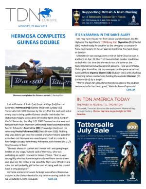 Hermosa Completes Guineas Double Cont