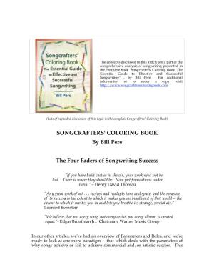 SONGCRAFTERS' COLORING BOOK by Bill Pere the Four Faders Of