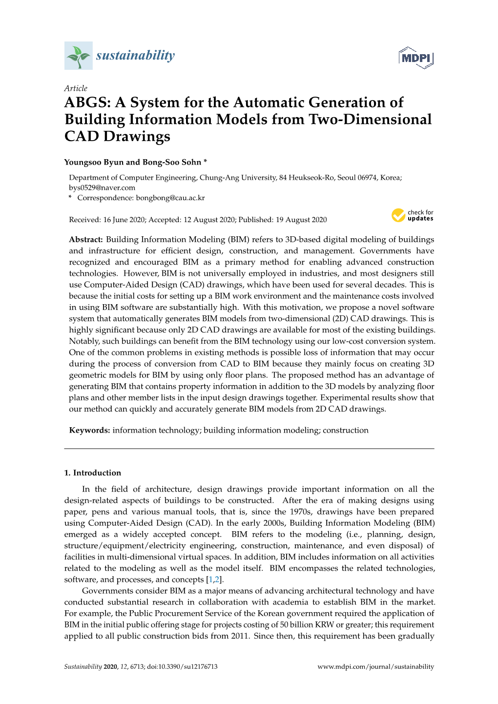 A System for the Automatic Generation of Building Information Models from Two-Dimensional CAD Drawings