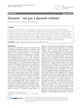 Dynasore - Not Just a Dynamin Inhibitor Giulio Preta, James G Cronin and I Martin Sheldon*