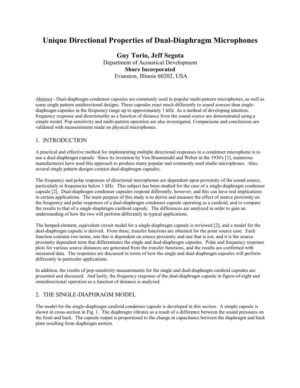 Unique Directional Properties of Dual-Diaphragm Microphones