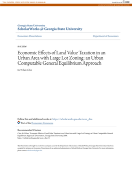 Economic Effects of Land Value Taxation in an Urban Area with Large Lot Zoning: an Urban Computable General Equilibrium Approach Ki-Whan Choi