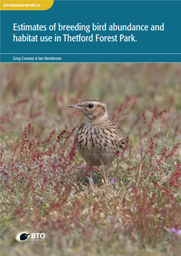 Estimates of Breeding Bird Abundance and Habitat Use in Thetford Forest Park