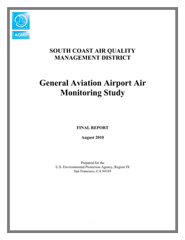 General Aviation Airport Air Monitoring Study