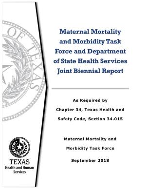 Maternal Mortality and Morbidity Task Force and DSHS Joint Biennial