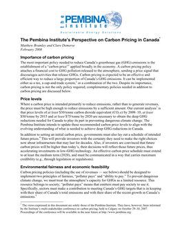 Pembina's Carbon Pricing Principles
