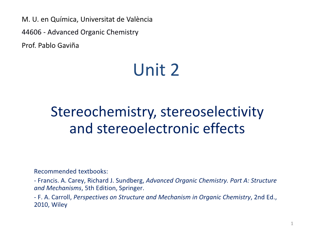 Chirality in Organic Molecules